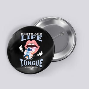 Death And Life Tongue Christian Button