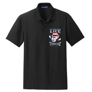 Death And Life Tongue Christian Dry Zone Grid Polo