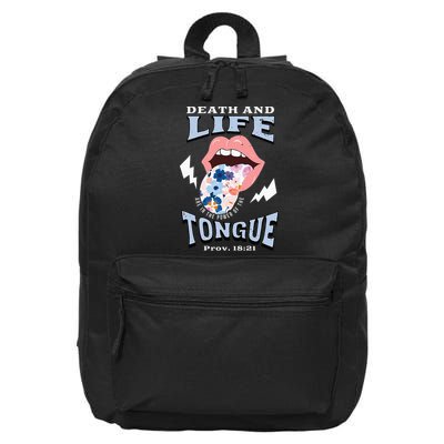 Death And Life Tongue Christian 16 in Basic Backpack