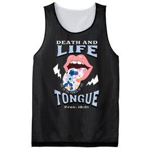 Death And Life Tongue Christian Mesh Reversible Basketball Jersey Tank