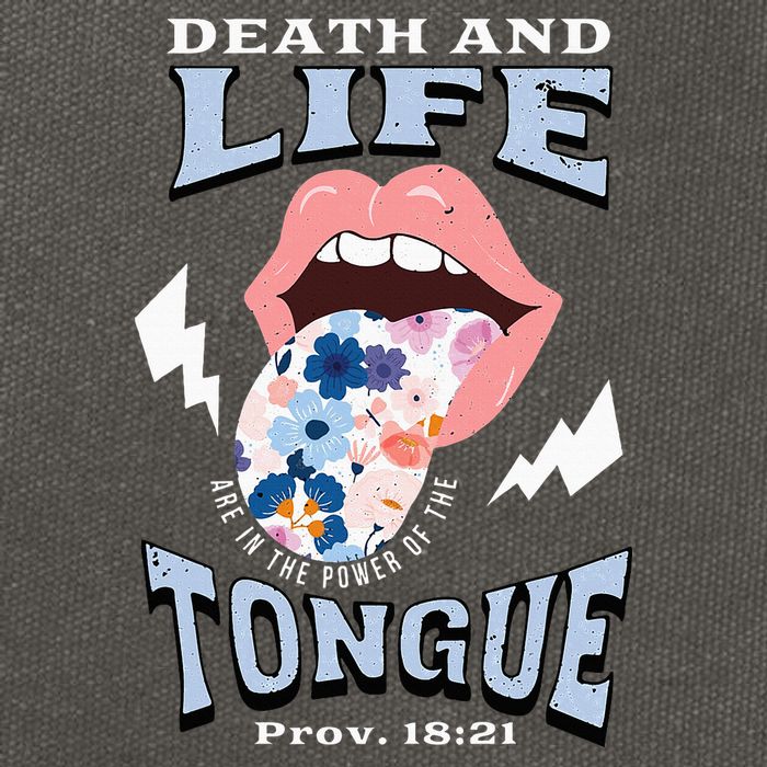 Death And Life Tongue Christian Cotton Canvas Backpack