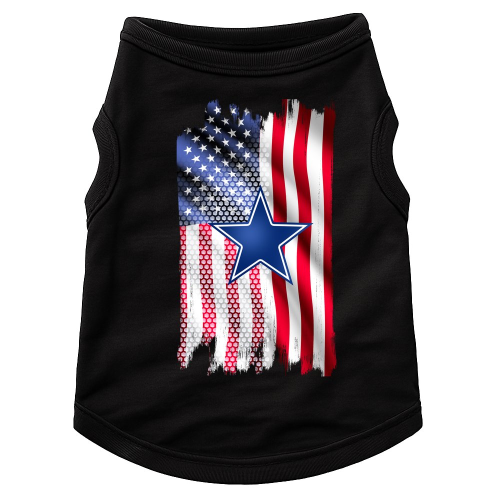 Dallas Football Fan USA American Flag Doggie Tank