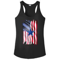 Dallas Football Fan USA American Flag Ladies PosiCharge Competitor Racerback Tank