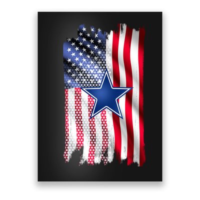 Dallas Football Fan USA American Flag Poster