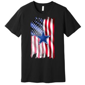 Dallas Football Fan USA American Flag Premium T-Shirt