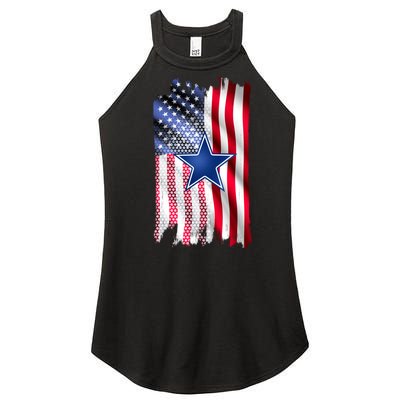 Dallas Football Fan USA American Flag Women's Perfect Tri Rocker Tank