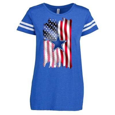 Dallas Football Fan USA American Flag Enza Ladies Jersey Football T-Shirt