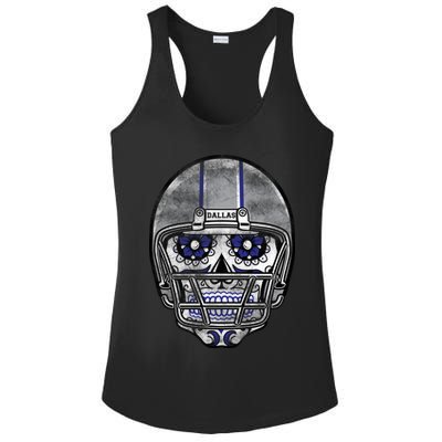 Dallas Football Halloween Skull Ladies PosiCharge Competitor Racerback Tank