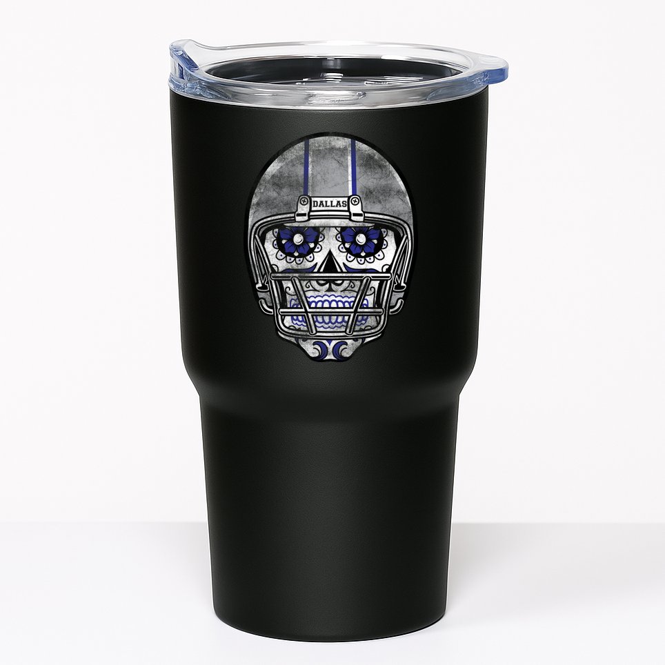 Dallas Football Halloween Skull Tumbler