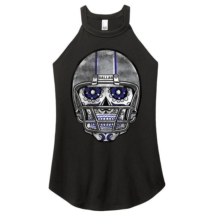 Dallas Football Halloween Skull Women's Perfect Tri Rocker Tank