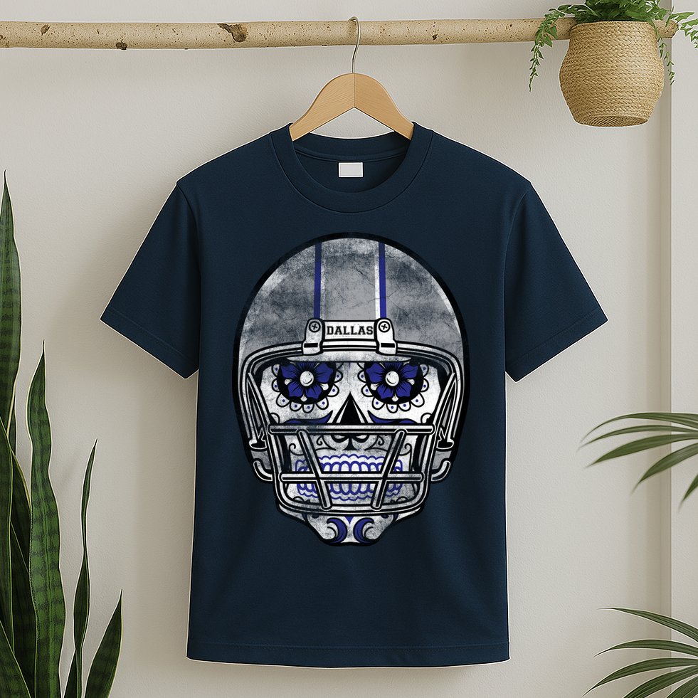 Dallas Football Halloween Skull T-Shirt