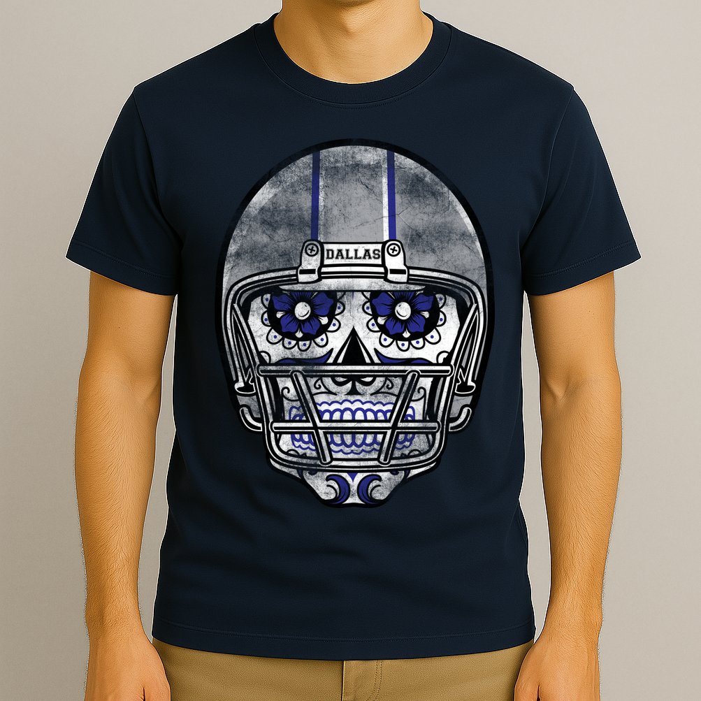 Dallas Football Halloween Skull T-Shirt
