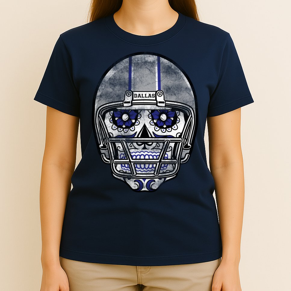 Dallas Football Halloween Skull T-Shirt