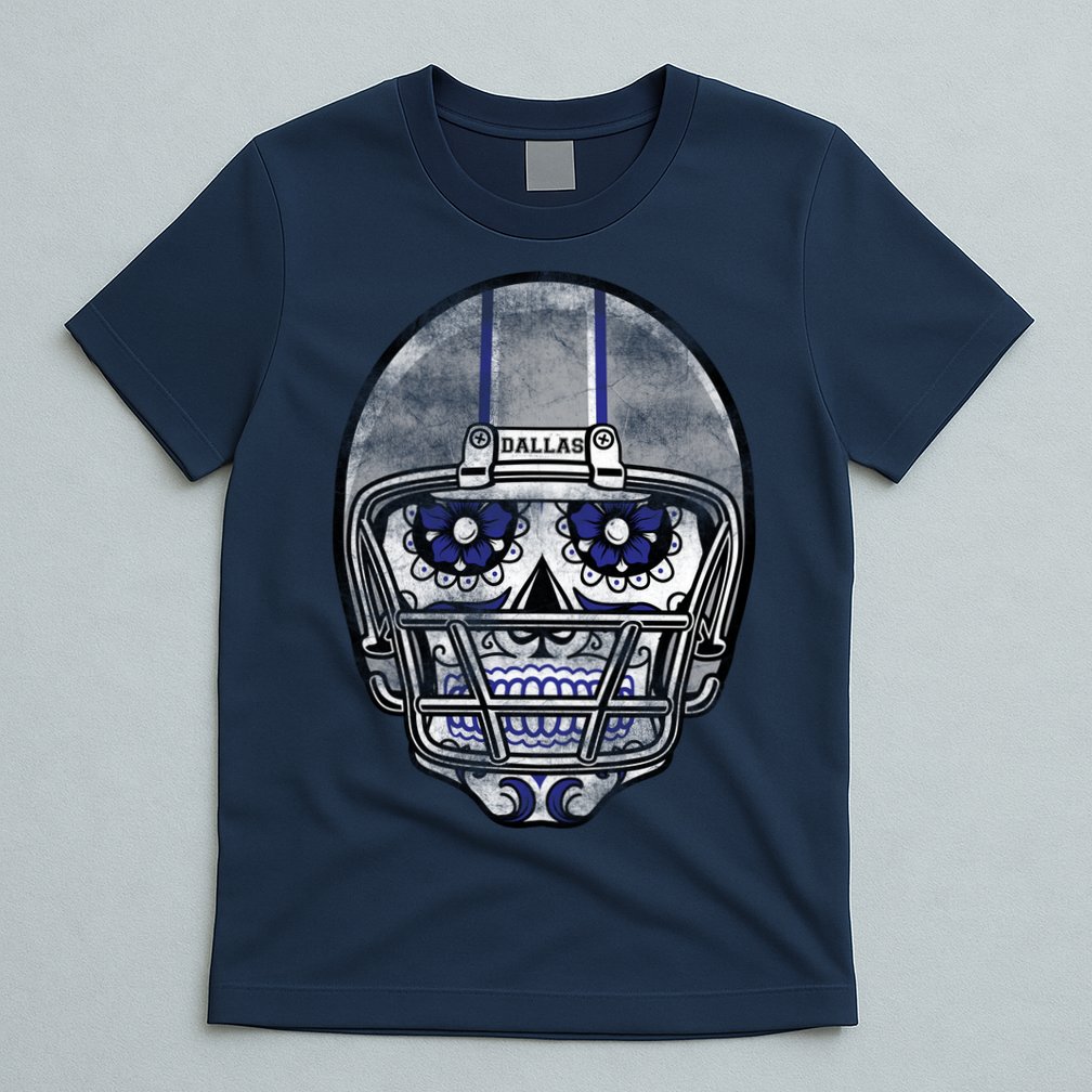 Dallas Football Halloween Skull T-Shirt
