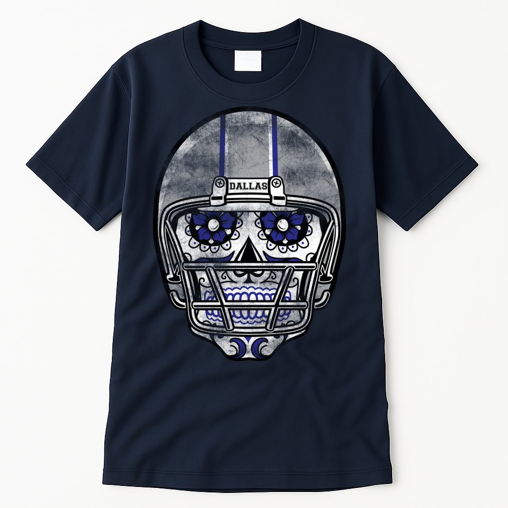 Dallas Football Halloween Skull Tall T-Shirt