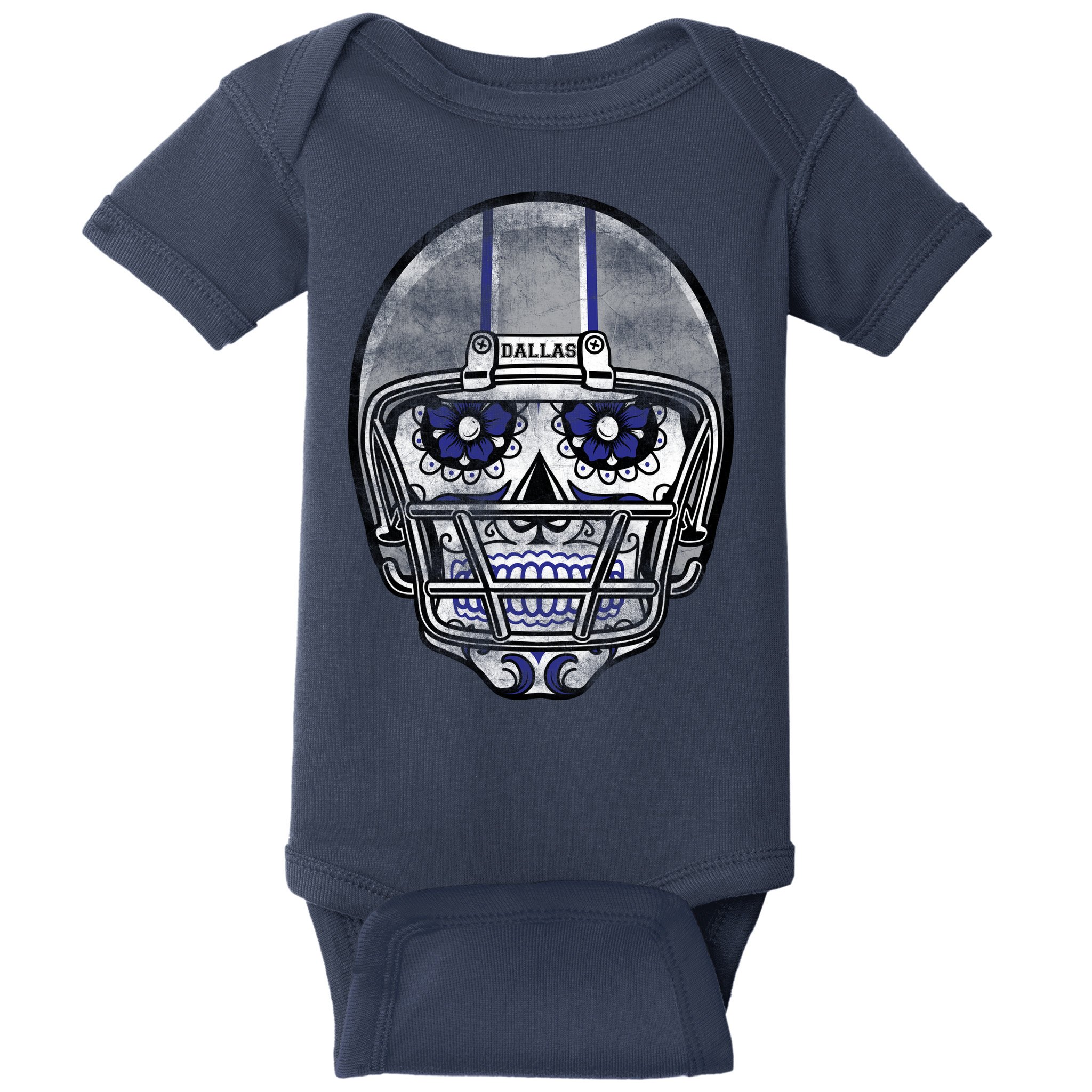 Dallas Football Halloween Skull Baby Bodysuit