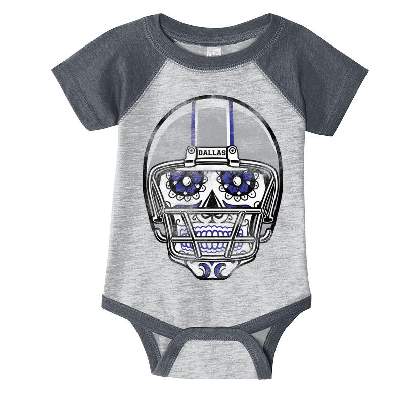 Dallas Football Halloween Skull Infant Baby Jersey Bodysuit
