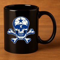 Dallas Skull Crossbones Star Fan Pride 11oz C Handle Ceramic Mug