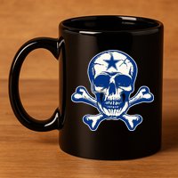 Dallas Skull Crossbones Star Fan Pride 11oz C Handle Ceramic Mug