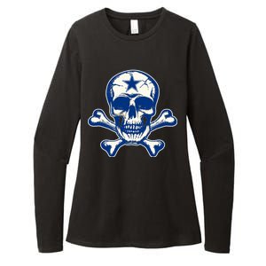 Dallas Skull Crossbones Star Fan Pride Womens CVC Long Sleeve Shirt