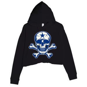 Dallas Skull Crossbones Star Fan Pride Crop Fleece Hoodie