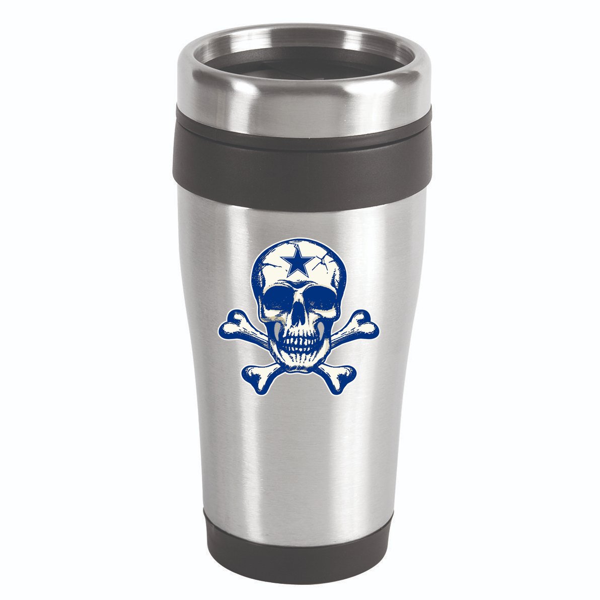 Dallas Skull Crossbones Star Fan Pride 16oz Travel Tumbler