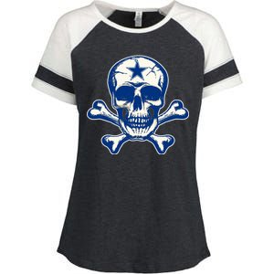 Dallas Skull Crossbones Star Fan Pride Enza Ladies Jersey Colorblock Tee