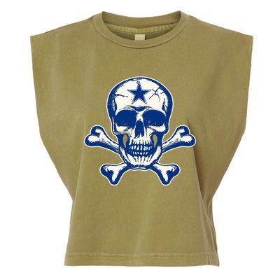 Dallas Skull Crossbones Star Fan Pride Garment-Dyed Women's Muscle Tee