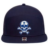 Dallas Skull Crossbones Star Fan Pride 7 Panel Mesh Trucker Snapback Hat