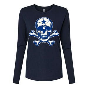 Dallas Skull Crossbones Star Fan Pride Womens Cotton Relaxed Long Sleeve T-Shirt