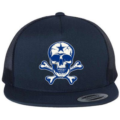 Dallas Skull Crossbones Star Fan Pride Flat Bill Trucker Hat