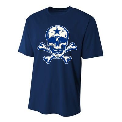 Dallas Skull Crossbones Star Fan Pride Performance Sprint T-Shirt