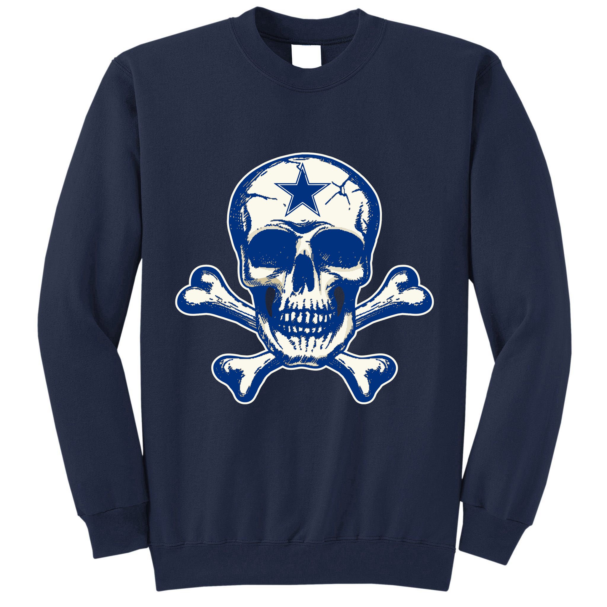 Dallas Skull Crossbones Star Fan Pride Tall Sweatshirt