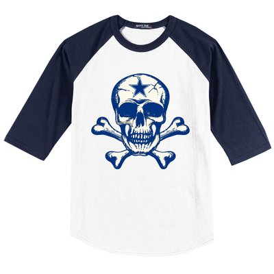 Dallas Skull Crossbones Star Fan Pride Baseball Sleeve Shirt