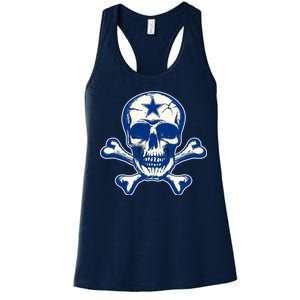 Dallas Skull Crossbones Star Fan Pride Women's Racerback Tank