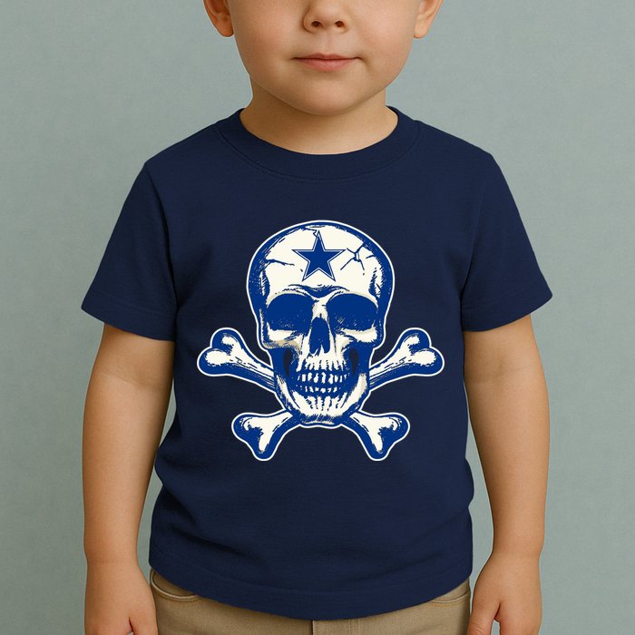 Dallas Skull Crossbones Star Fan Pride Toddler T-Shirt