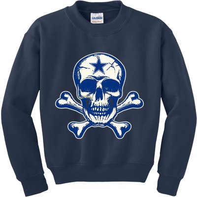 Dallas Skull Crossbones Star Fan Pride Kids Sweatshirt
