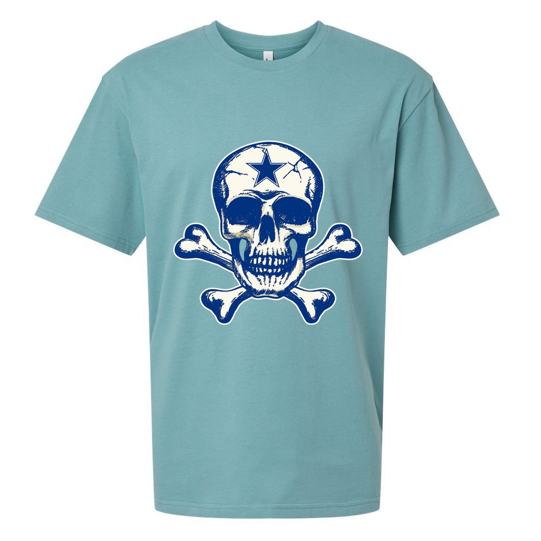Dallas Skull Crossbones Star Fan Pride Sueded Cloud Jersey T-Shirt