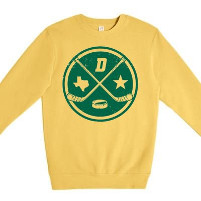 Dallas Texas Hockey Vintage Star Logo Premium Crewneck Sweatshirt