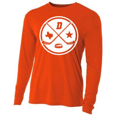 Dallas Texas Hockey Vintage Star Logo Cooling Performance Long Sleeve Crew