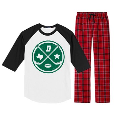 Dallas Texas Hockey Vintage Star Logo Raglan Sleeve Pajama Set