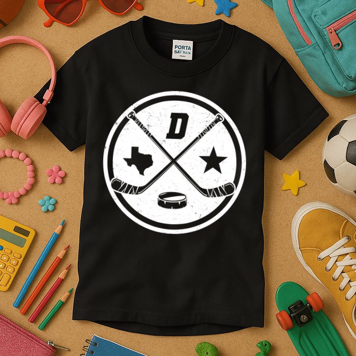 Dallas Texas Hockey Vintage Star Logo Kids T-Shirt