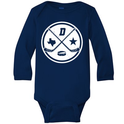 Dallas Texas Hockey Vintage Star Logo Baby Long Sleeve Bodysuit