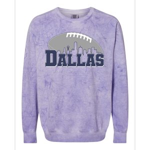 Dallas Texas Skyline City Football Fan Colorblast Crewneck Sweatshirt