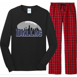 Dallas Texas Skyline City Football Fan Long Sleeve Pajama Set