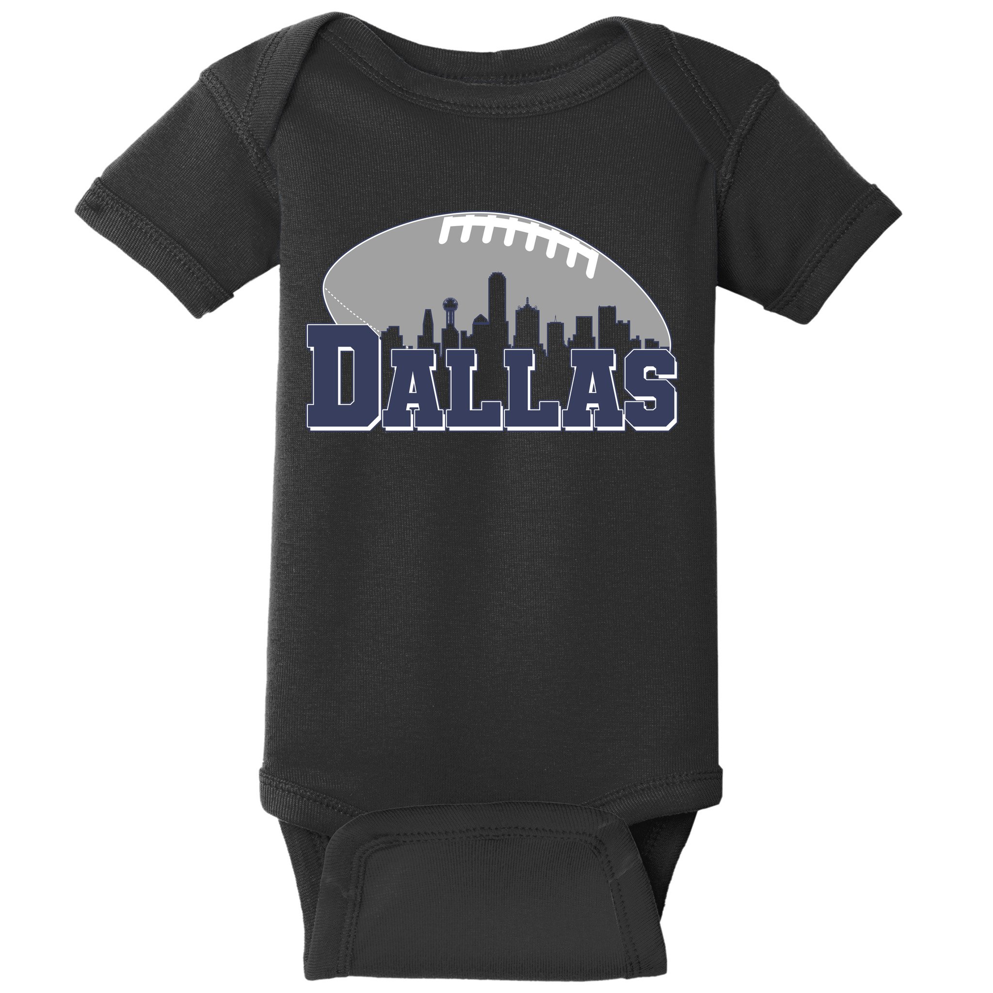 Dallas Texas Skyline City Football Fan Baby Bodysuit