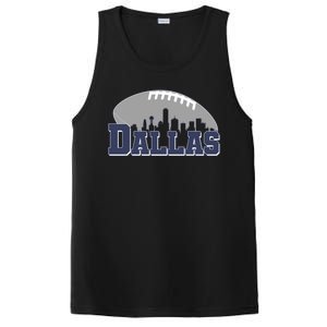 Dallas Texas Skyline City Football Fan PosiCharge Competitor Tank