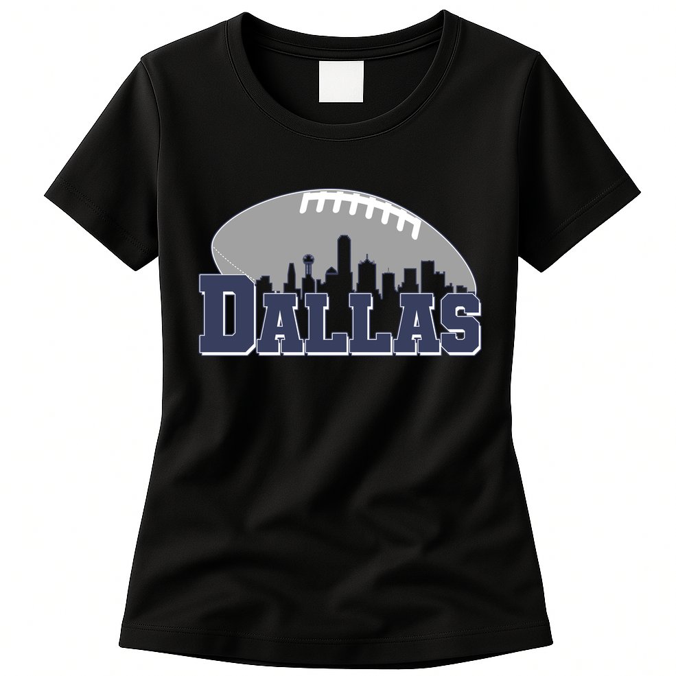 Dallas Texas Skyline City Football Fan Womens T-Shirt