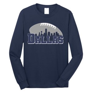 Dallas Texas Skyline City Football Fan Long Sleeve Shirt