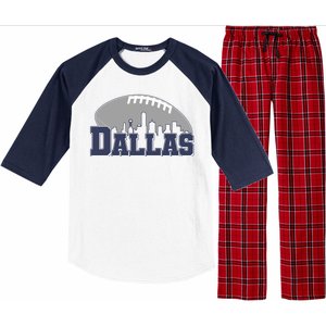 Dallas Texas Skyline City Football Fan Raglan Sleeve Pajama Set